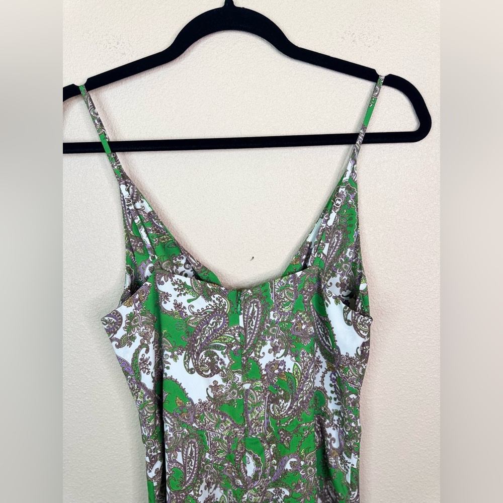 L'AGENCE Green and Gray Paisley Maxi Dress - Picture 5 of 7